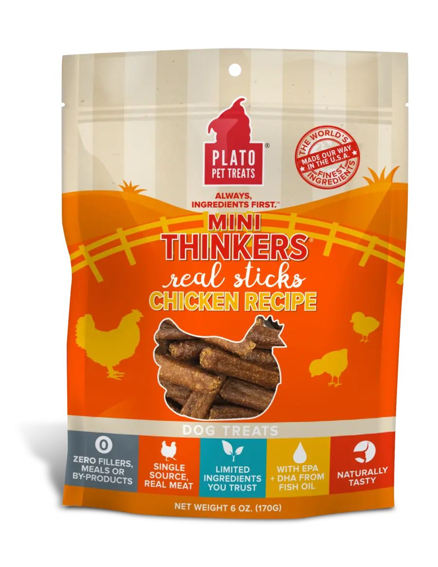 Plato Mini Thinkers Chicken Meat Stick Dog Treats 1