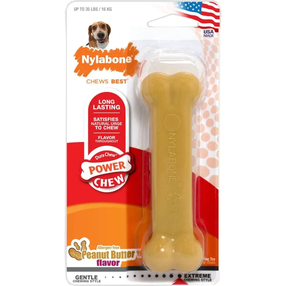 Nylabone Power Chew Durable Dog Toy Peanut Butter 4