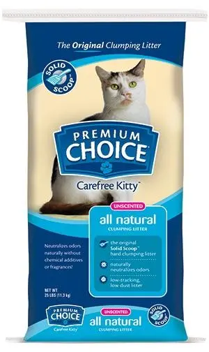 Premium Choice Carefree Kitty  Unscented Solid Scoop Clumping All Natural Cat Litter 1