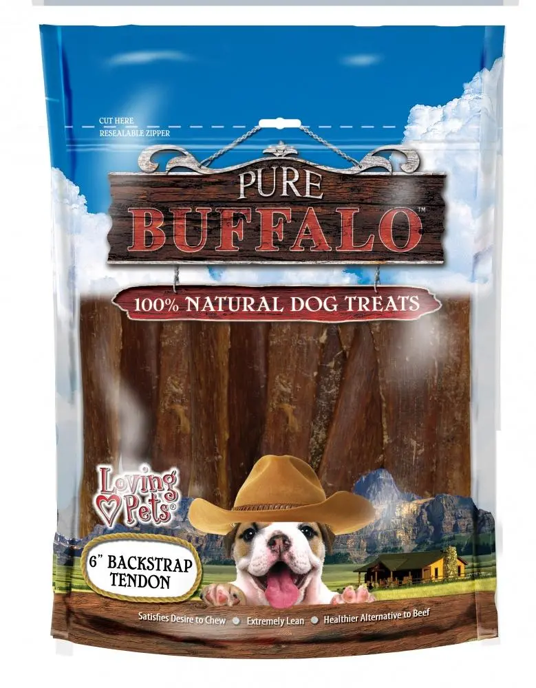 Pure Buffalo Backstrap Tendon Dog Treats 1