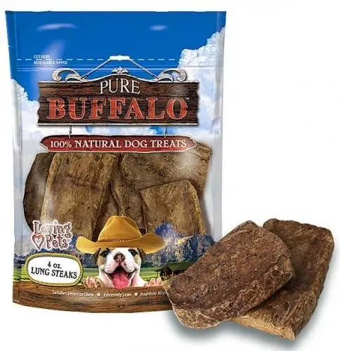 Pure Buffalo Lung Steaks Dog Treats 1
