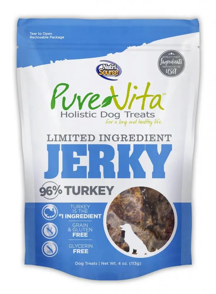 Nutrisource® Purevita™ Limited Ingredient 96% Turkey Jerky Holistic Dog Treats 1