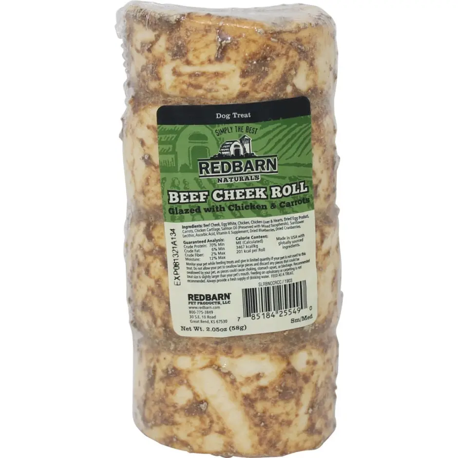 Redbarn Naturals Glazed Beef Cheek Roll Chew 1