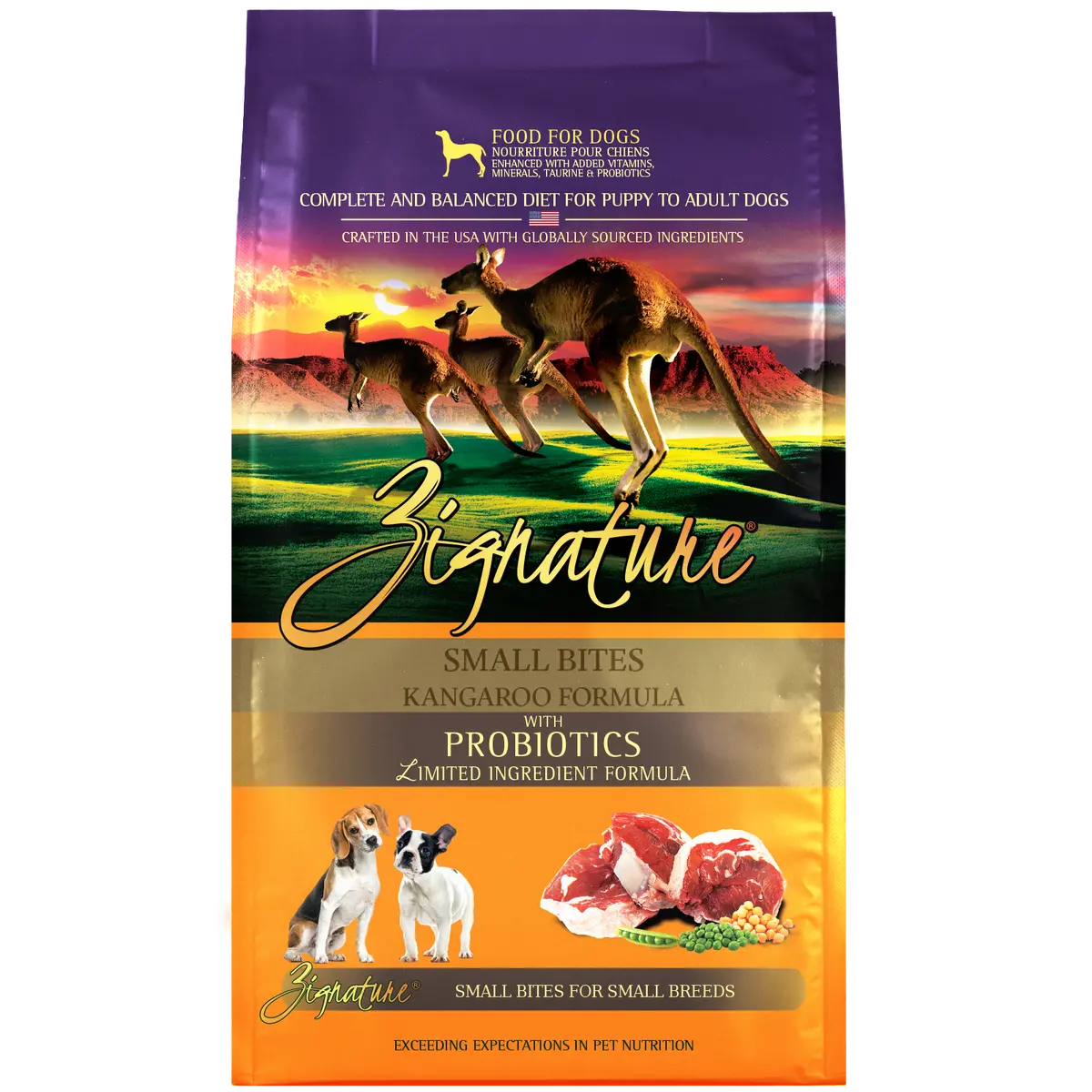 Zignature Small Bites Kangaroo Formula Dry Dog Food 1