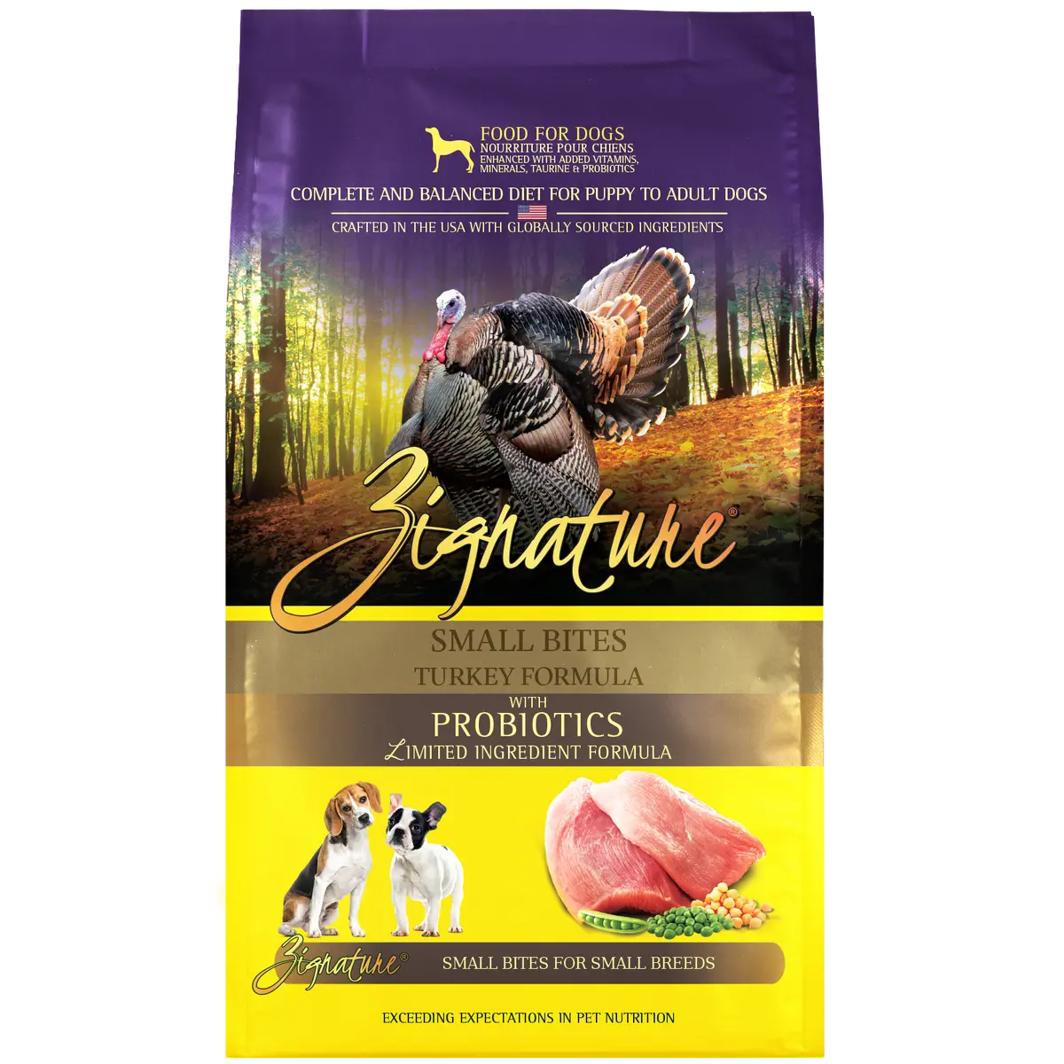 Zignature Small Bites Turkey Formula Dry Dog Food 1