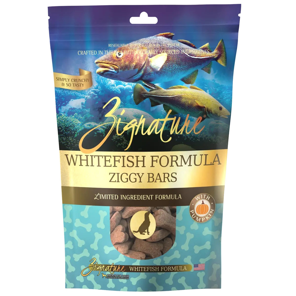 Zignature Ziggy Bars Whitefish Formula Dog Treats 1