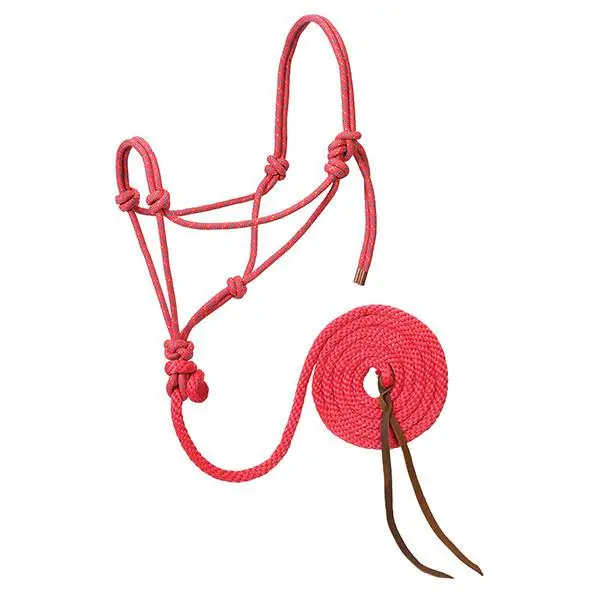 Weaver Leather Diamond Braid Rope Halter And Lead Pink/Gold/Turquoise 1/2" X 10' 1