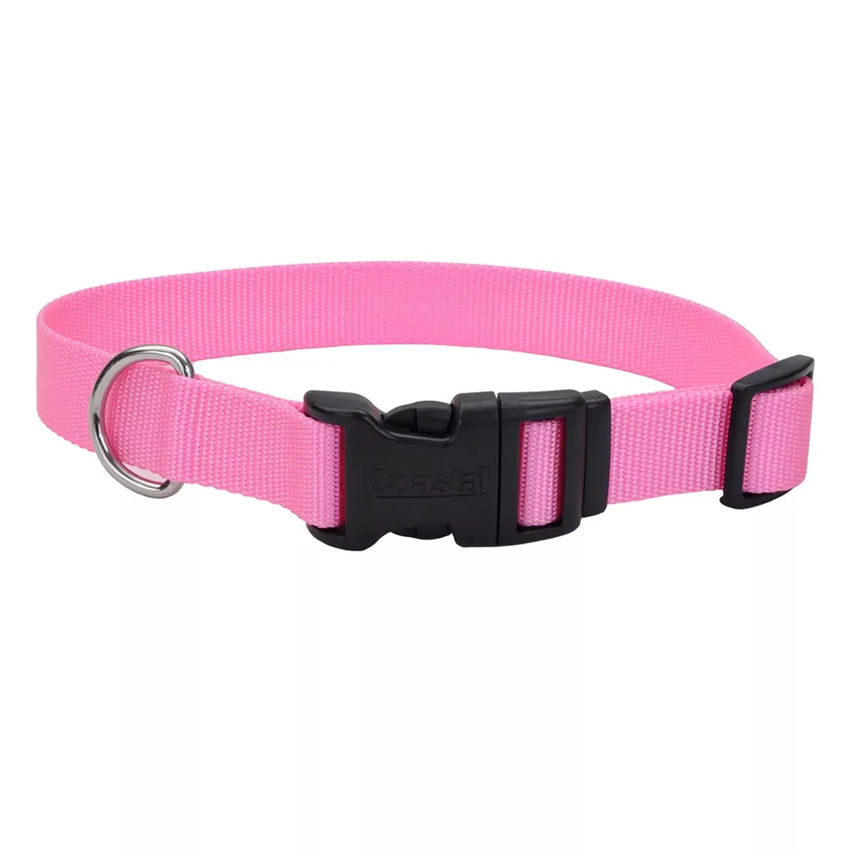 Coastal Pet Products Coastal Adjustable Dog Collar With Plastic Buckle Pink Bright, 1" X 14"-20" 1