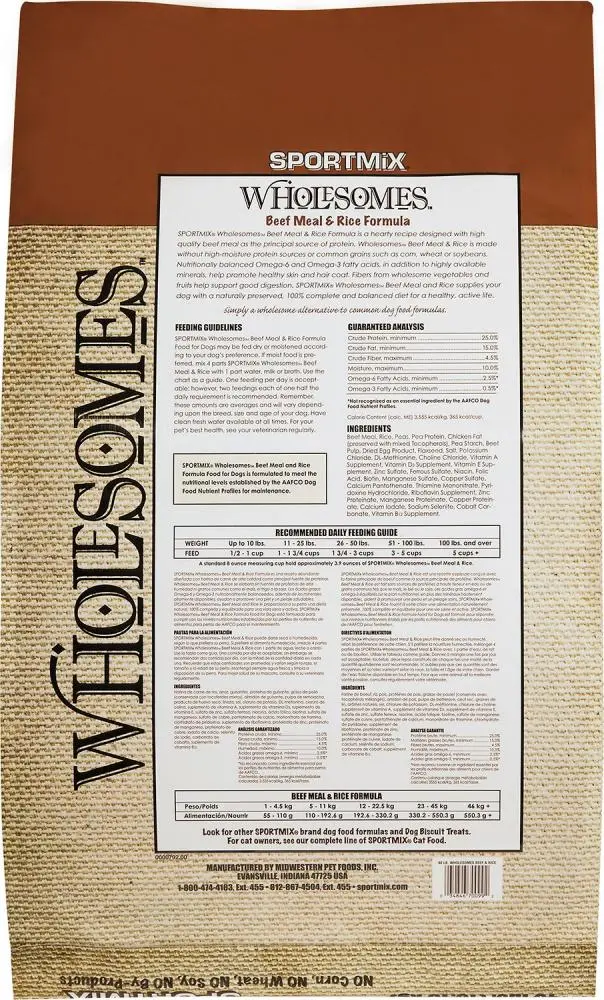 Sportmix Wholesomes Beef Meal & Rice Recipe Dry Dog Food 2