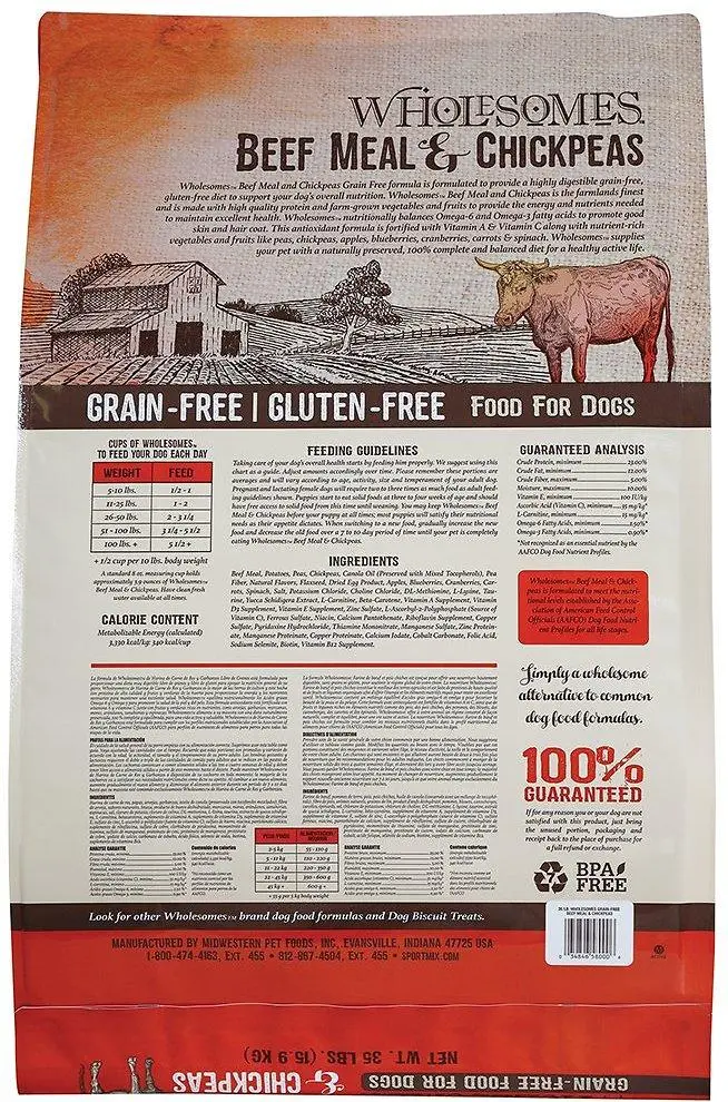 Sportmix Wholesomes Grain Free Beef Meal & Chickpeas Recipe Dry Dog Food 2