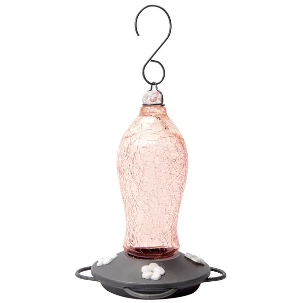 Nature's Way Artisan Gravity Hummingbird Feeder - Blush Crackle 1