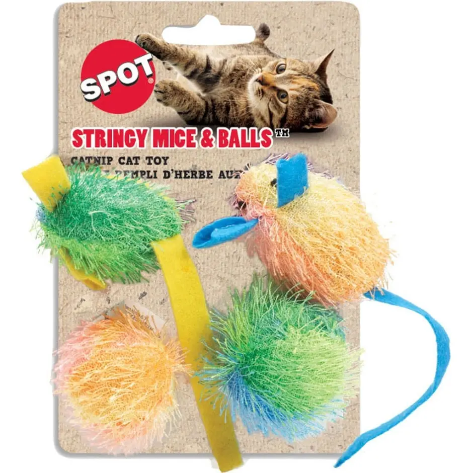 Spot Stringy Mice & Ball W/Catnip 1