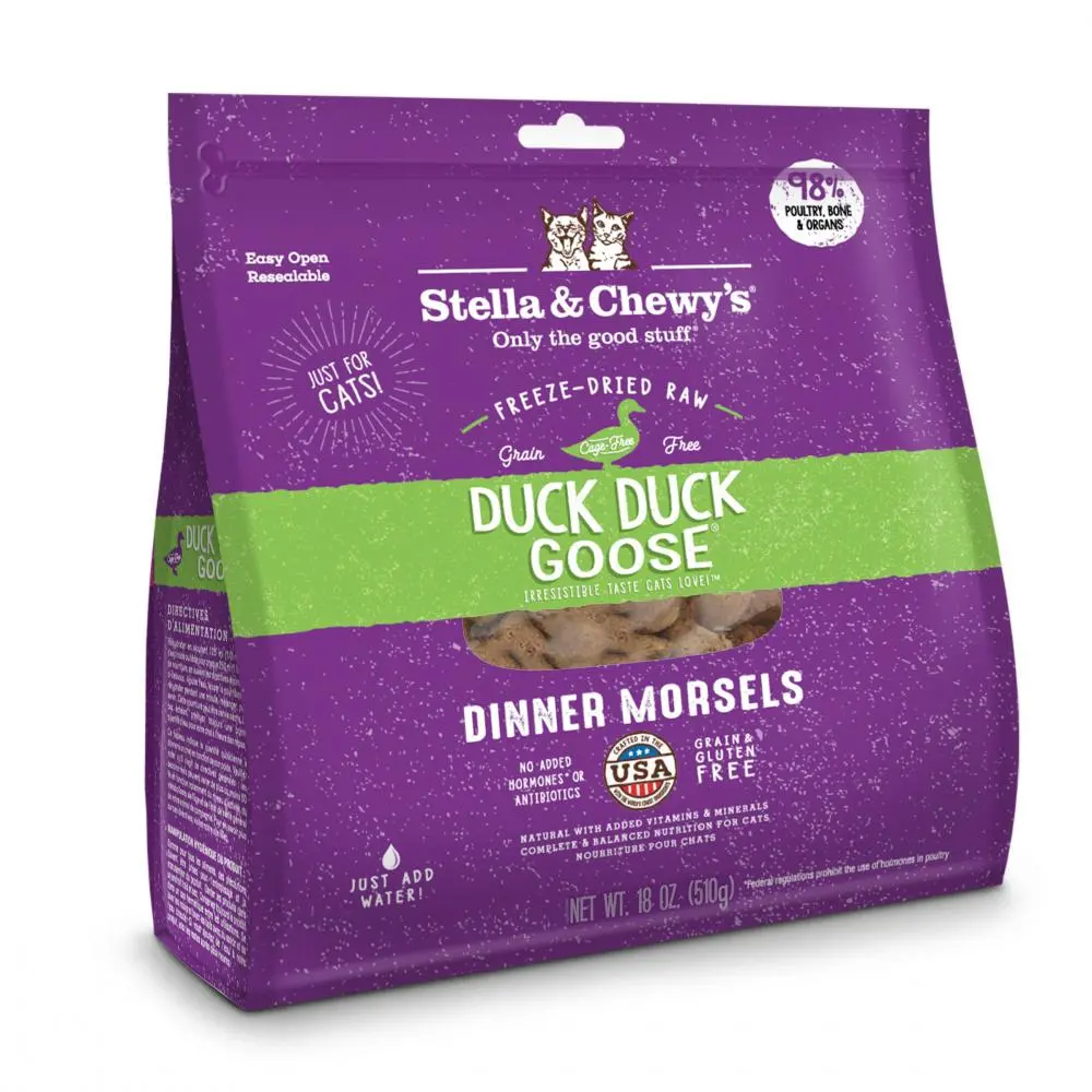 Stella & Chewy's Duck Duck Goose Grain Free Dinner Morsels Freeze Dried Cat Food 1
