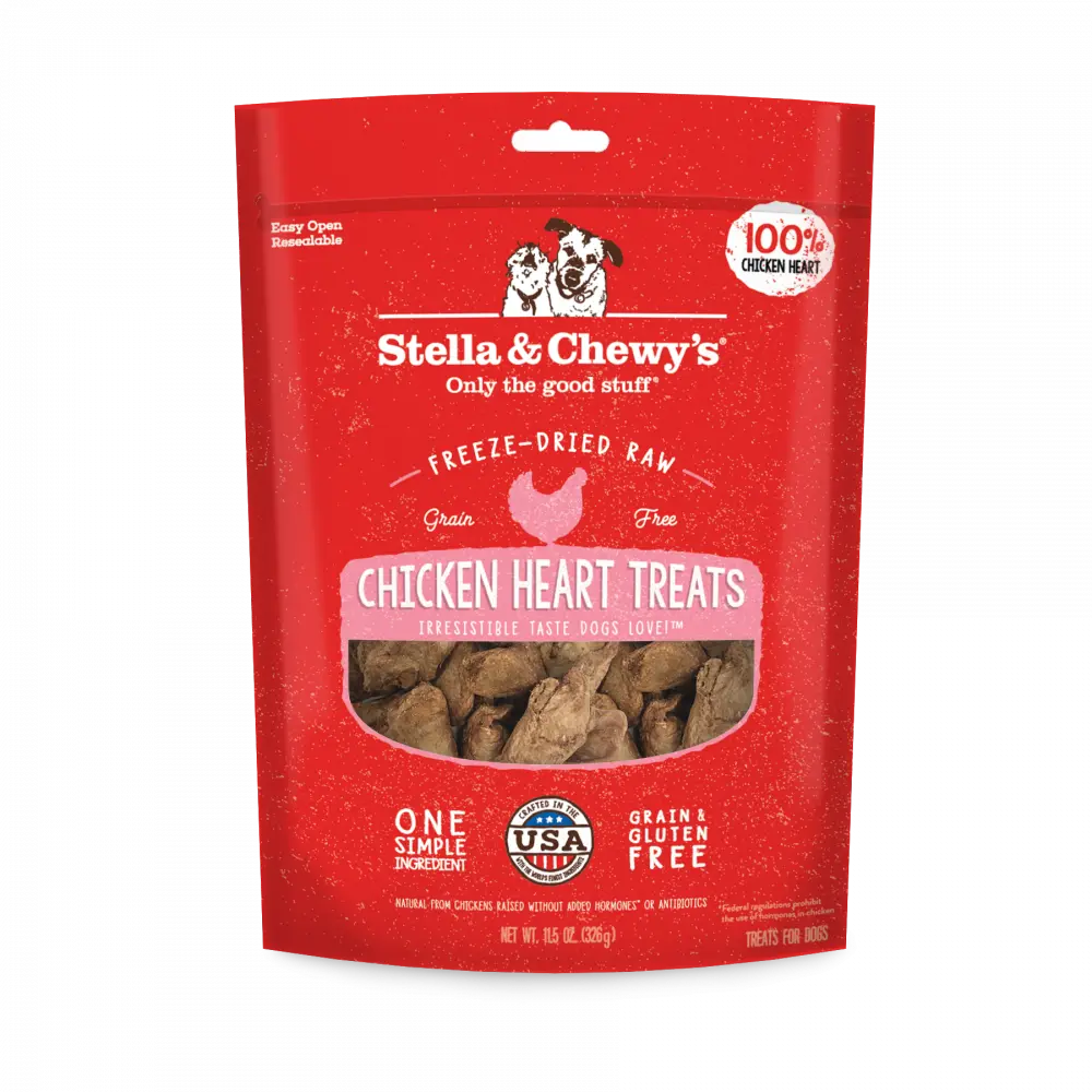 Stella & Chewy's Freeze Dried Raw Chicken Hearts Dog Treats 1