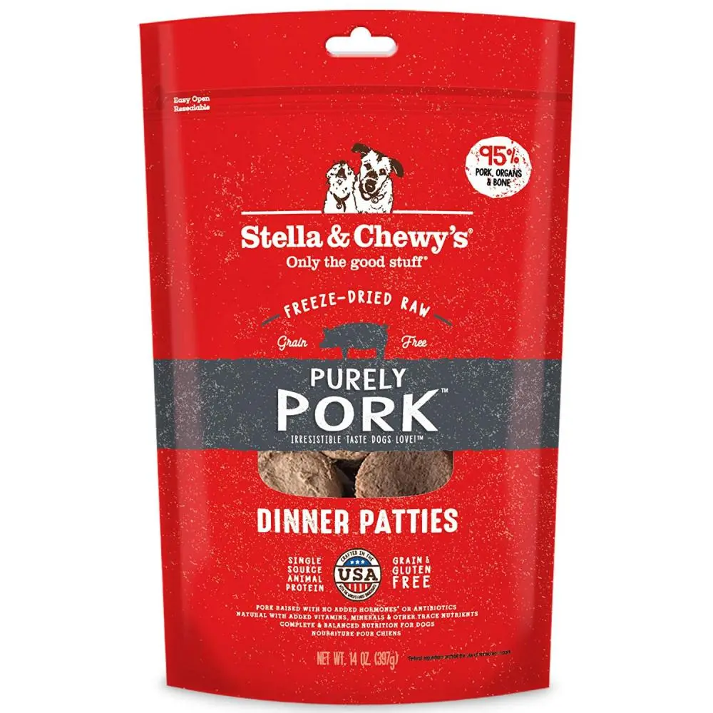 Stella & Chewy's Purely Pork Grain Free Dinner Patties Freeze Dried Raw Dog Food 1