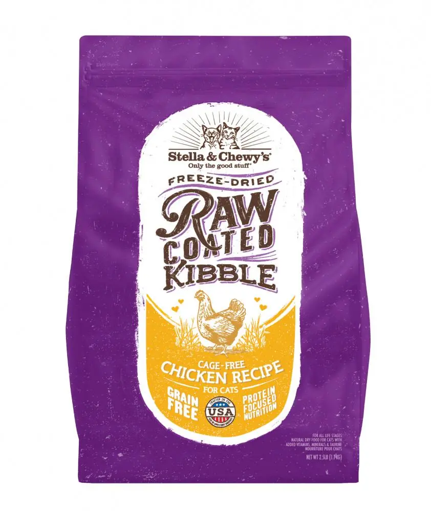 Stella & Chewy's Raw Coated Kibble Cage Free Chicken Recipe Dry Cat Food 1