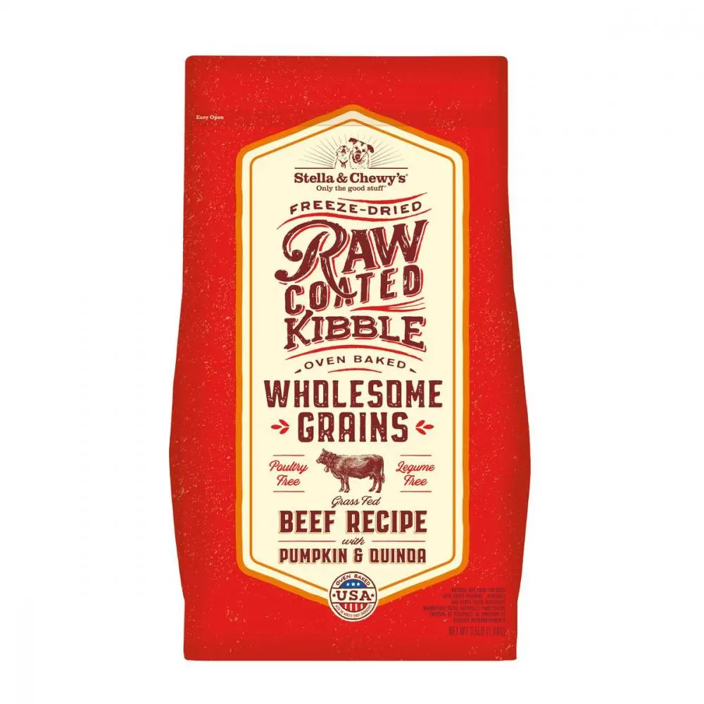 Stella & Chewy's Raw Coated Wholesome Grains Grass Fed Beef Recipe Dry Dog Food 1
