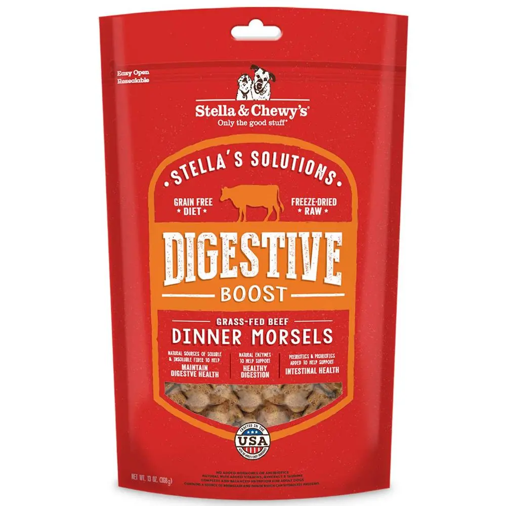 Stella & Chewy's Stella's Solutions Grain Free Digestive Boost Grass Fed Beef Dinner Morsels Freeze-Dried Raw Dog Food 1