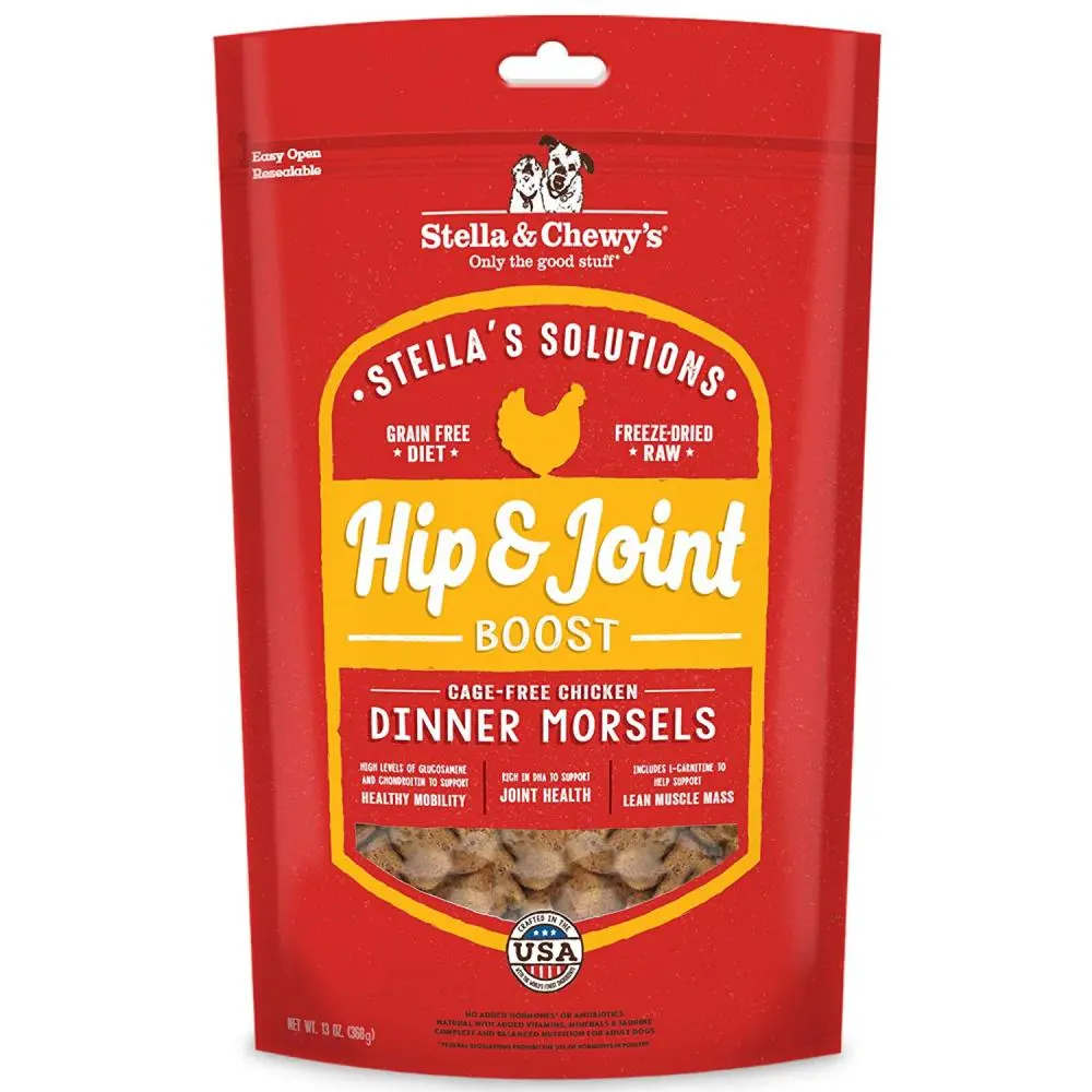 Stella & Chewy's Stella's Solutions Grain Free Hip & Joint Boost Cage Free Chicken Dinner Morsels Freeze-Dried Raw Dog Food 1
