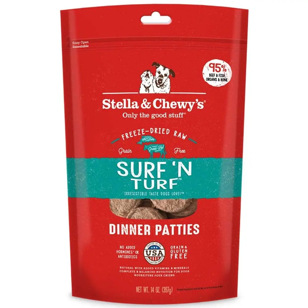 Stella & Chewy's Freeze-Dried Raw Dinner Patties For Dogs - Surf 'N Turf Recipe 1