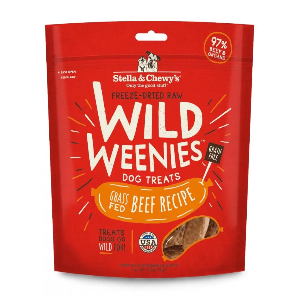 Stella & Chewy's Wild Weenies Grain Free Beef Recipe Freeze Dried Raw Dog Treats 1