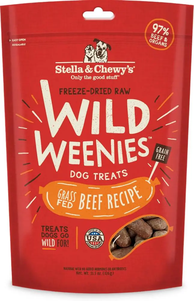 Stella & Chewy's Wild Weenies Raw Beef Freeze Dried Raw Dog Treats 1