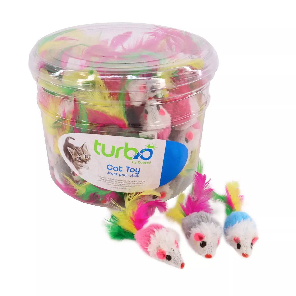 Coastal Pet Products Turbo Mouse With Feathers 1
