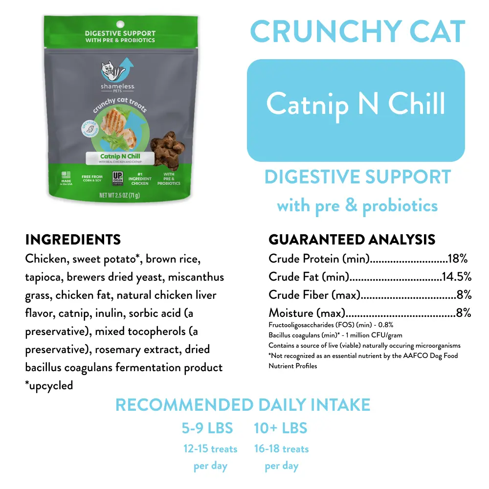 Shameless Pets Catnip N Chill Crunchy Cat Treats 2