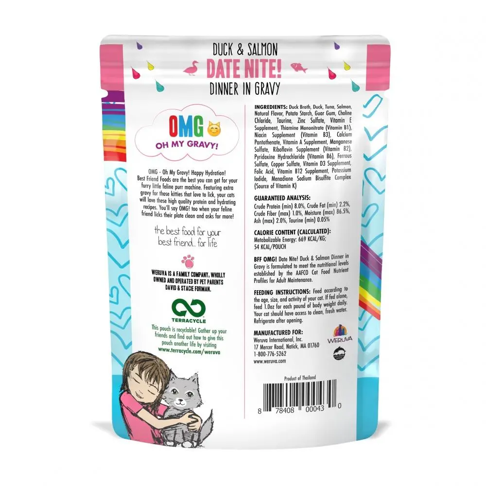Weruva Bff Oh My Gravy Date Nite Grain Free Duck & Salmon In Gravy Wet Cat Food Pouch 2