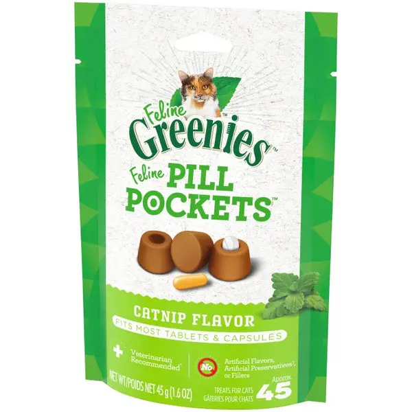Feline Greenies Pill Pockets Natural Cat Treats, Catnip Flavor 2