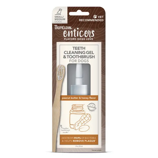 Tropiclean Enticers Peanut Butter & Honey Flavor Teeth Cleaning Gel 2