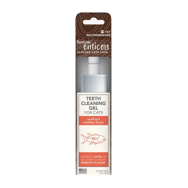 Tropiclean Enticers Seafood Medley Flavor Teeth Cleaning Gel For Cats 1