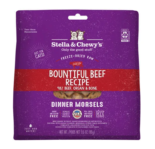 Stella & Chewy's Freeze Dried Bountiful Beef Recipe Dinner Morsels Cat Food 1