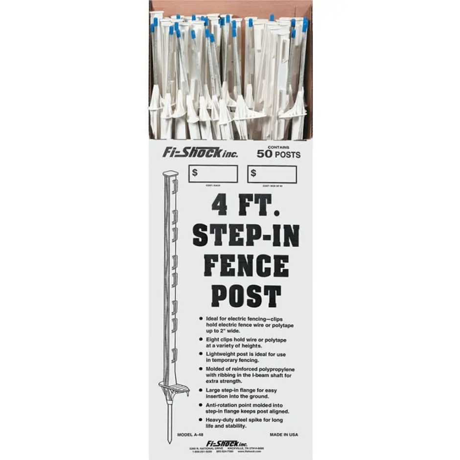 White Step-In Fence Post 1