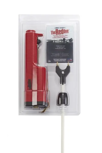 Hot-Shot Sabre-Six® The Red One® Battery Operated Electric Livestock Prod Handle With 36" Fiberglass Shaft 1
