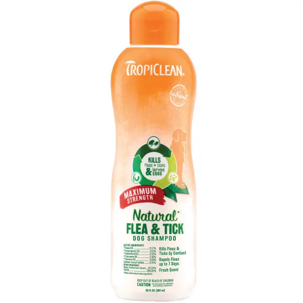 Tropiclean Natural Flea & Tick Maximum Strength Shampoo For Dogs 1