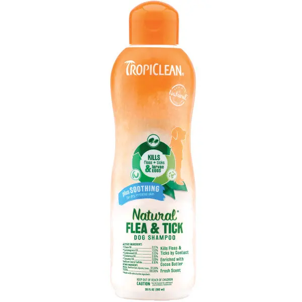 Tropiclean Natural Flea & Tick Soothing Shampoo For Dogs 1