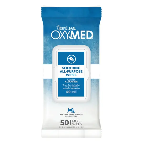 Tropiclean Oxymed Soothing Relief Wipes For Pets 1