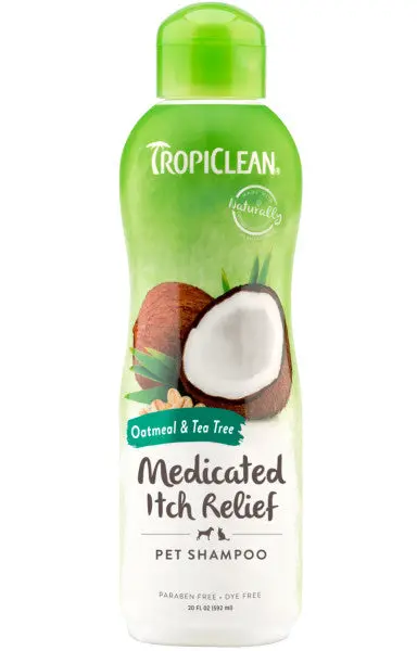 Tropiclean Oatmeal & Tea Tree Medicated Itch Relief Shampoo For Pets 1