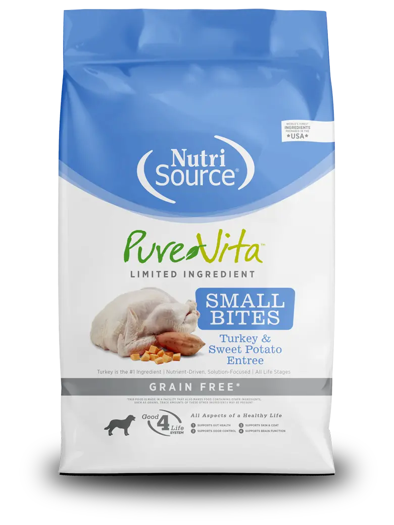 Nutrisource® Purevita™ Small Bites Turkey & Sweet Potato Entrée Grain Free Limited Ingredient Dog Food 1