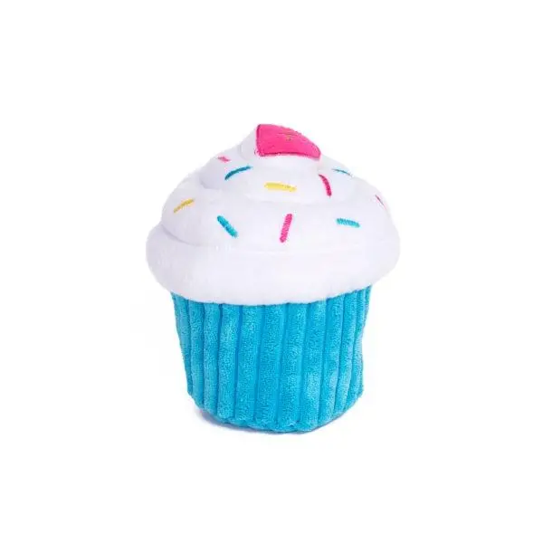 Zippypaws Blue Cupcake Plush Dog Toy 1