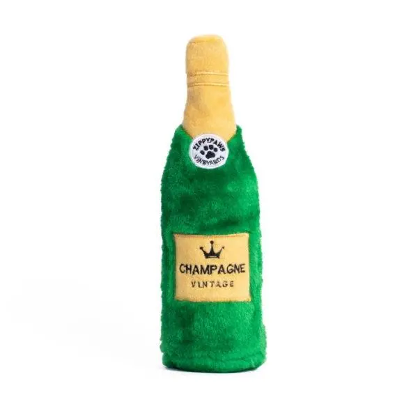 Zippypaws Happy Hour Crusherz Champagne Plush Dog Toy 1