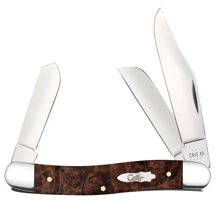 Case Smooth Brown Maple Burl Wood Stockman 1