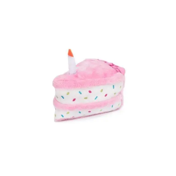 Zippypaws Nomnomz Plush Pink Birthday Cake Dog Toy 1