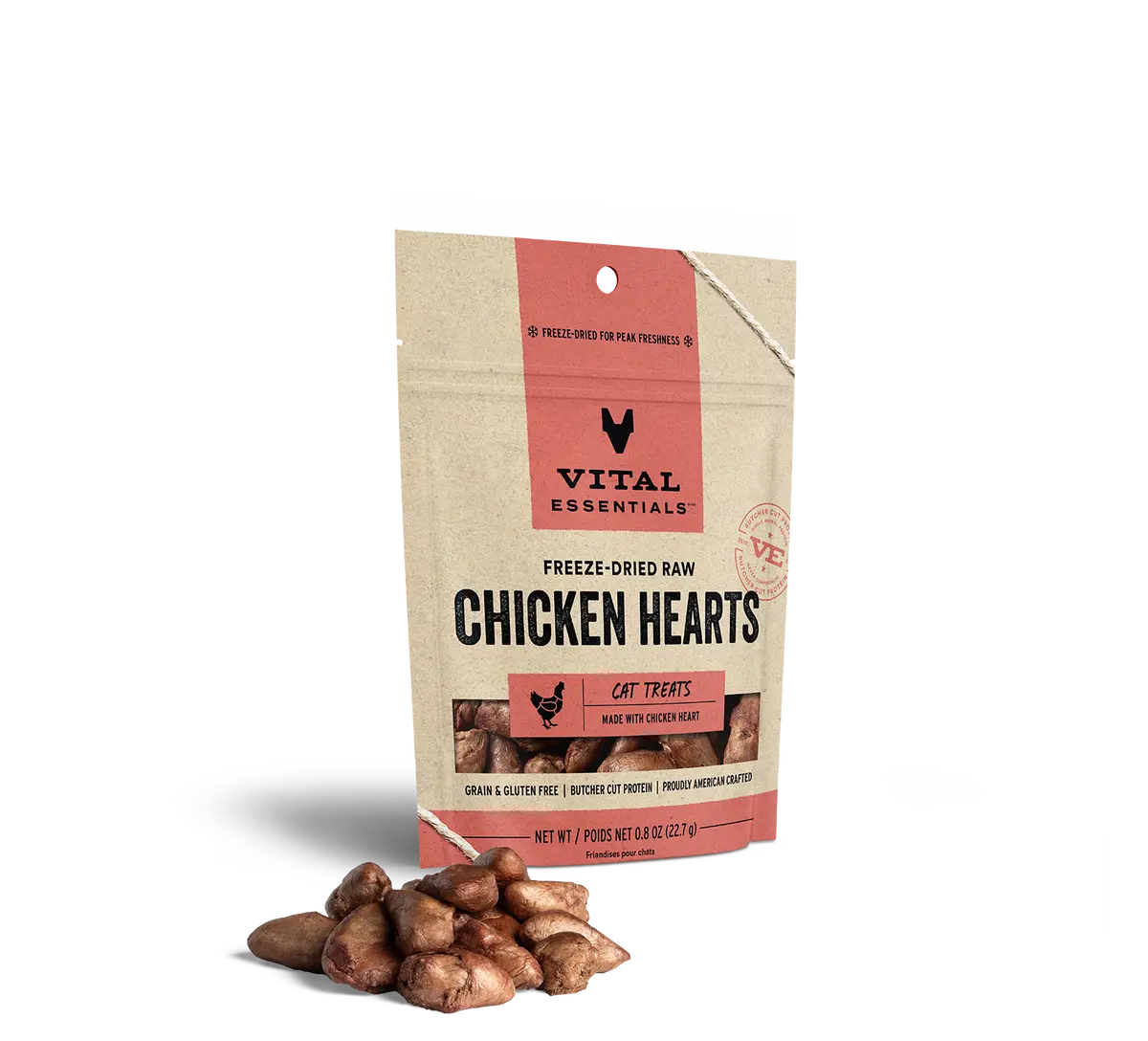 Vital Essentials Freeze Dried Raw Chicken Hearts Cat Treats 1