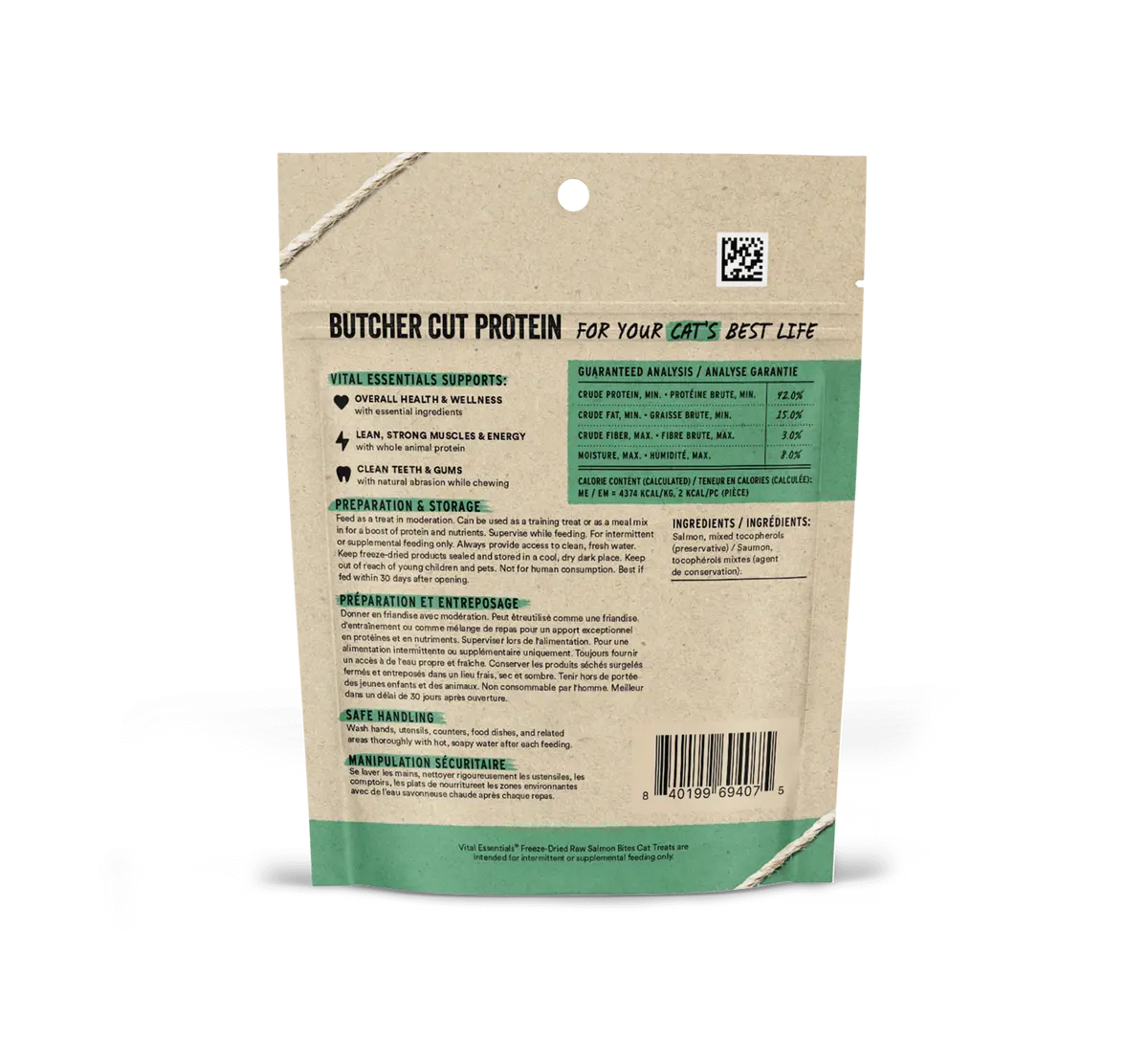 Vital Essentials Vital Cat Freeze Dried Grain Free Wild Alaskan Salmon Cat Treats 2