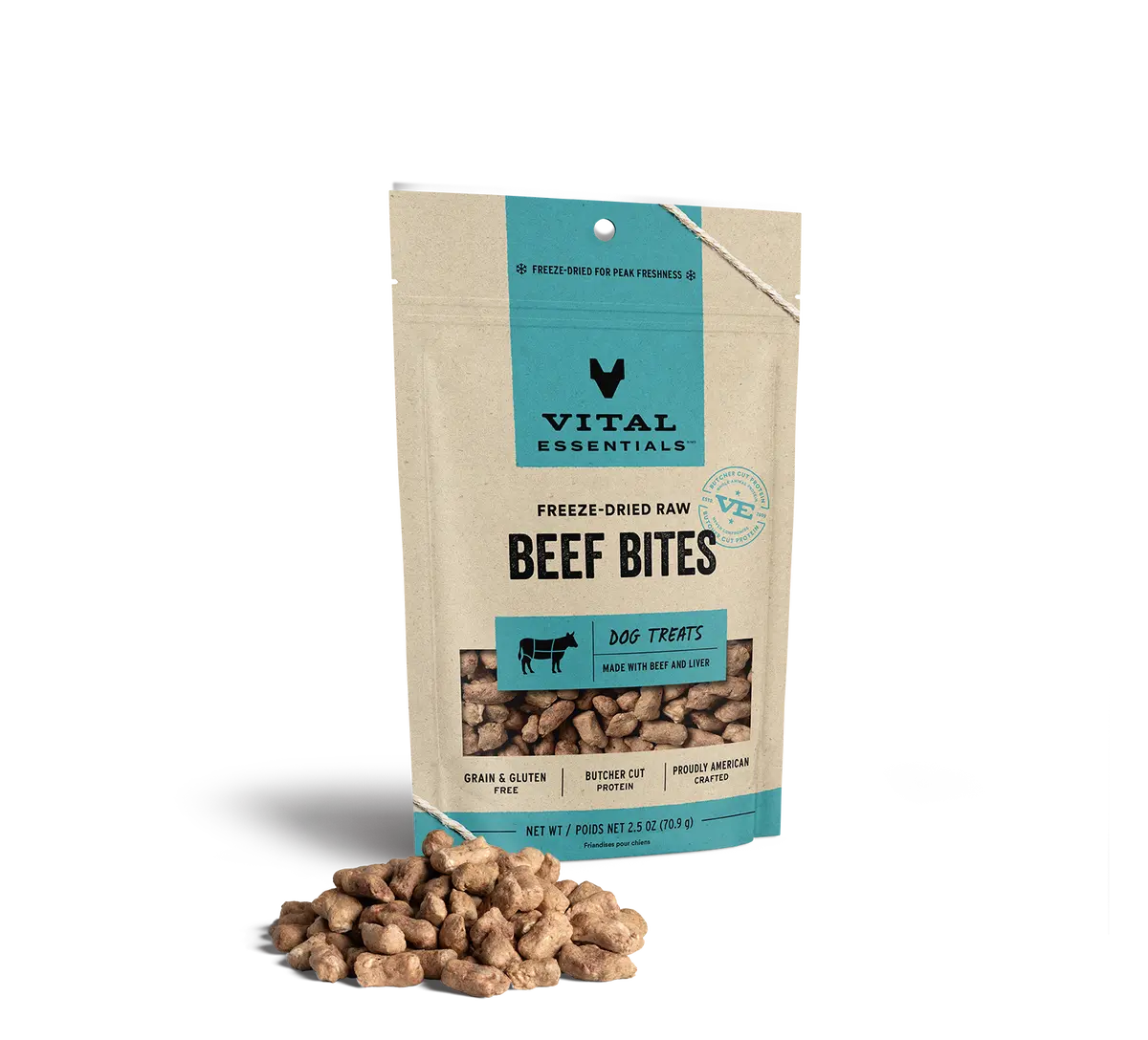Vital Essentials Freeze Dried Raw Beef Bites Dog Treats 1