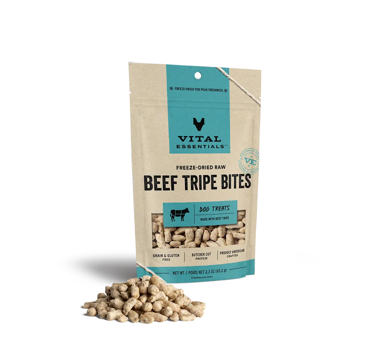 Vital Essentials Freeze Dried Raw Beef Tripe  Bites Dog Treats 1
