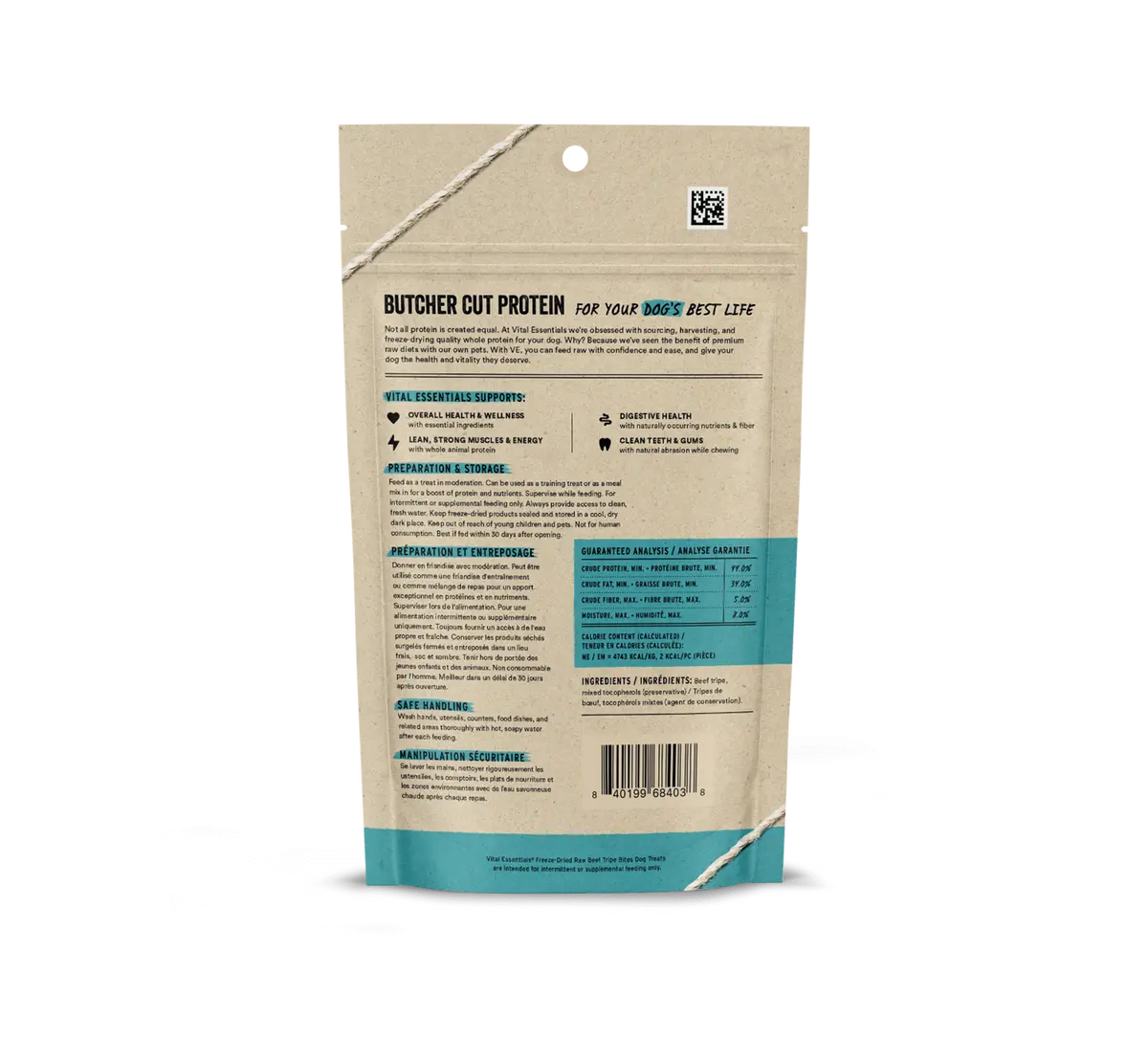 Vital Essentials Freeze Dried Raw Beef Tripe Bites Dog Treats 2