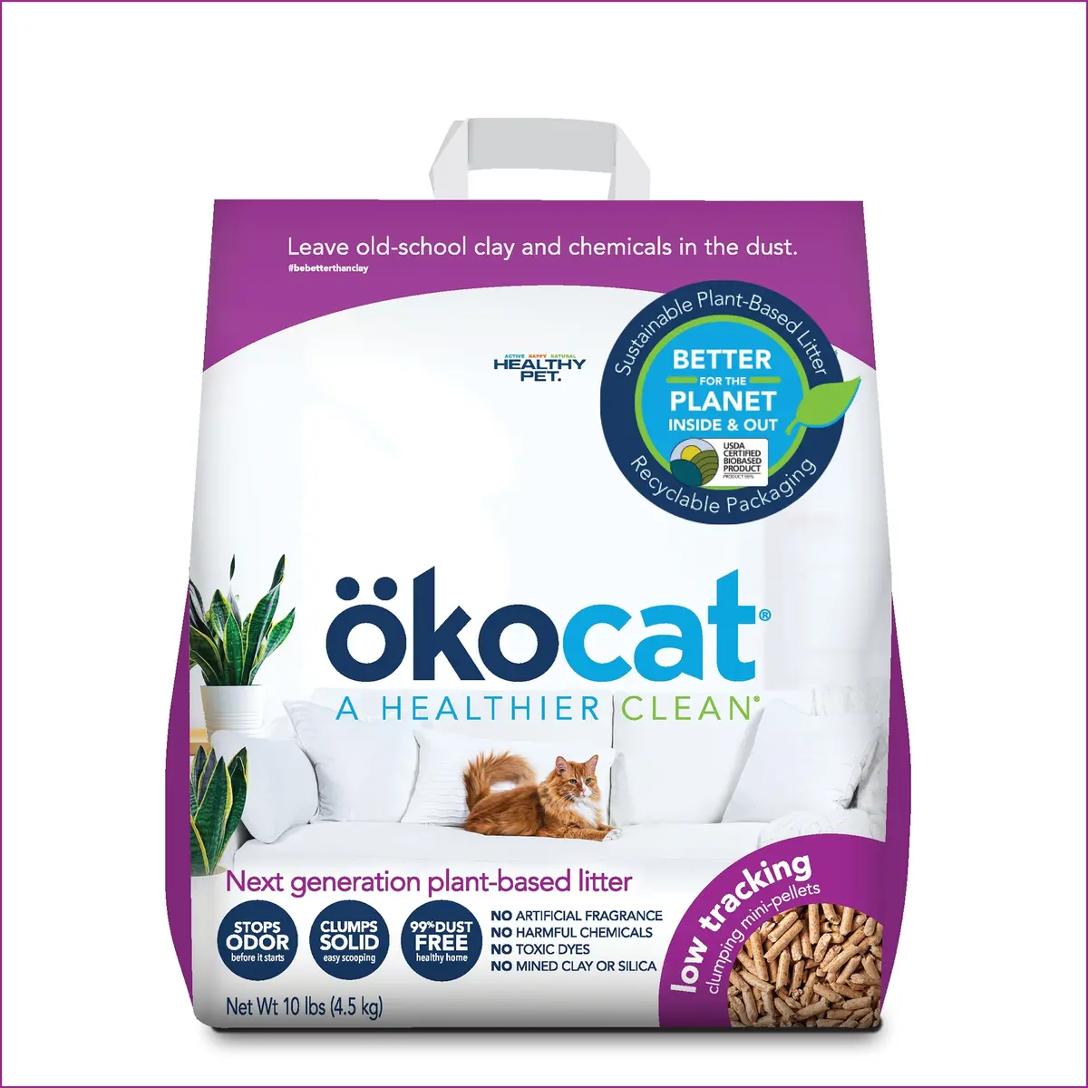 Ökocat® Low Tracking Mini Clumping Pellets Wood Cat Litter 1